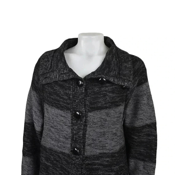 Banana Republic 100% Merino Wool Striped Cardigan Button Front Sweater Medium - Picture 5 of 11
